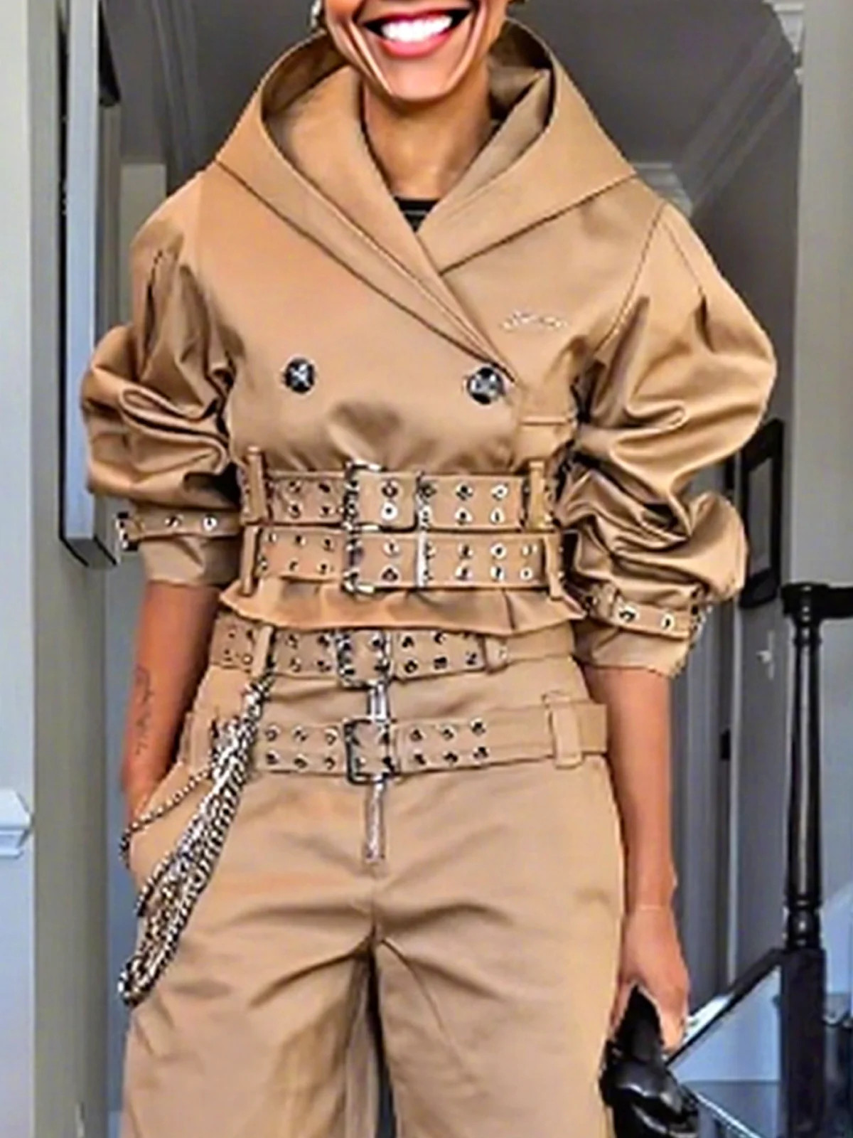 Urban Plain Hoodie Trench Coat With Belt | Stylewe