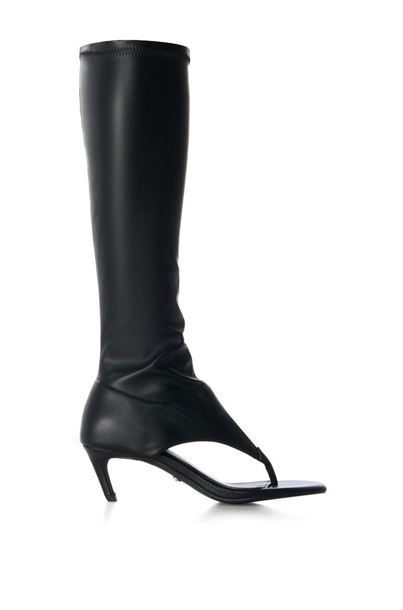 AZALEA WANG CECILE OPEN TOE SANDAL BOOT IN BLACK | AKIRA