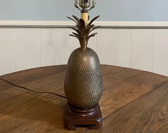 Brass Pineapple Table Lamp Gold Metal Hollywood Regency | Etsy | Etsy (US)