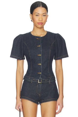 LIONESS Femme Blouse in Blue. - size XL | Revolve Clothing (Global)