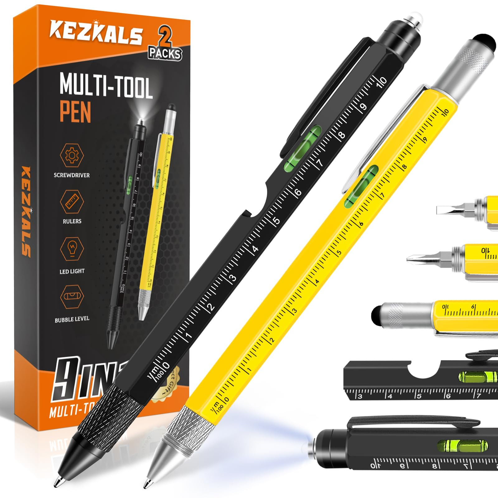 KEZKALS Stocking Stuffers for Men, 9 in 1 Multitool Pen Set Gifts for Men, Dad Christmas Gifts fo... | Amazon (US)