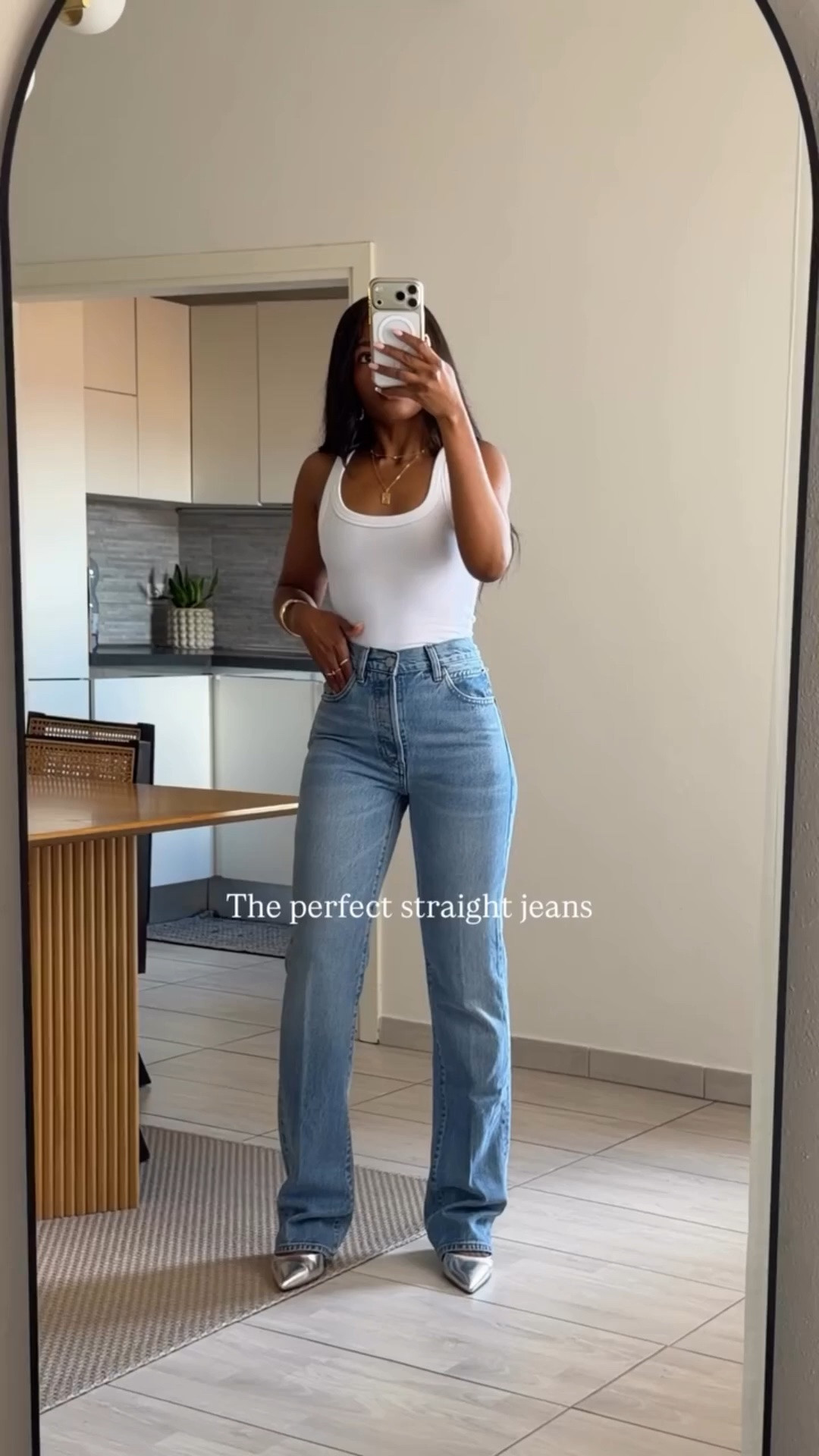 The perfect straight jeans do exist 🤍
 The fit is flattering, the denim quality is amazing, and they go with literally everything. Worth every penny ✨
For reference: I’m 5’2 and wearing a size 24.
 

#LTKStyle #LTKFinds #StraightLegJeans #PetiteFashion #FrameJeans

#LTKjeans #LTKpetite #LTKeurope
