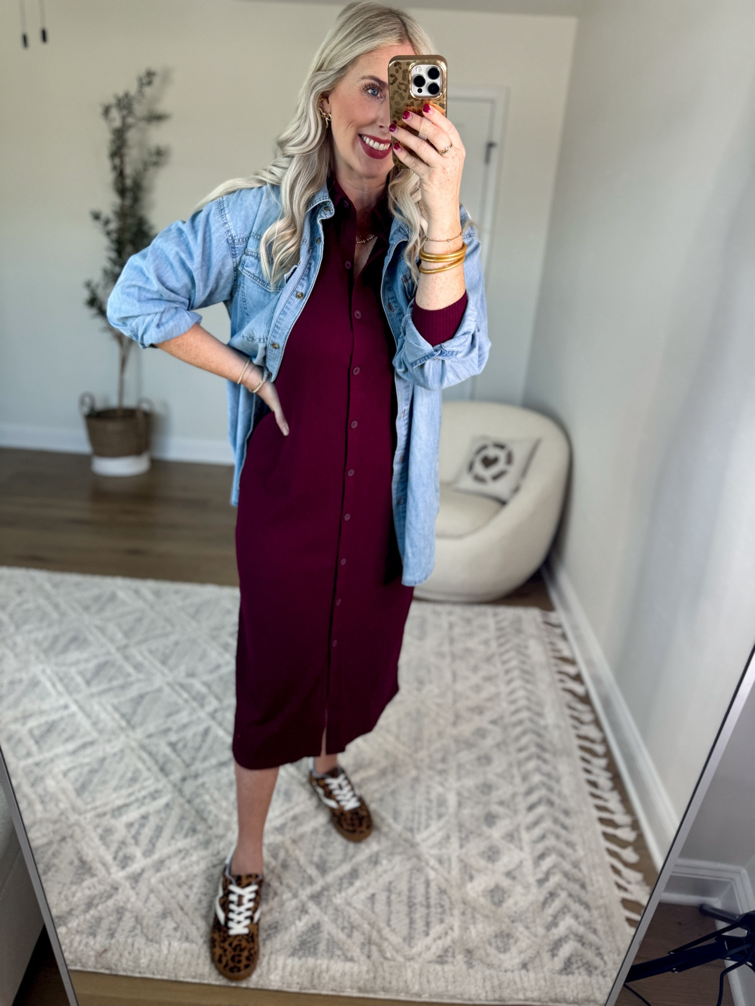 Daily try on, Walmart outfit, Walmart fashion, Walmart try on, time and tru, midi dress, leopard sneakers 

#LTKFindsUnder50 #LTKSeasonal #LTKStyleTip