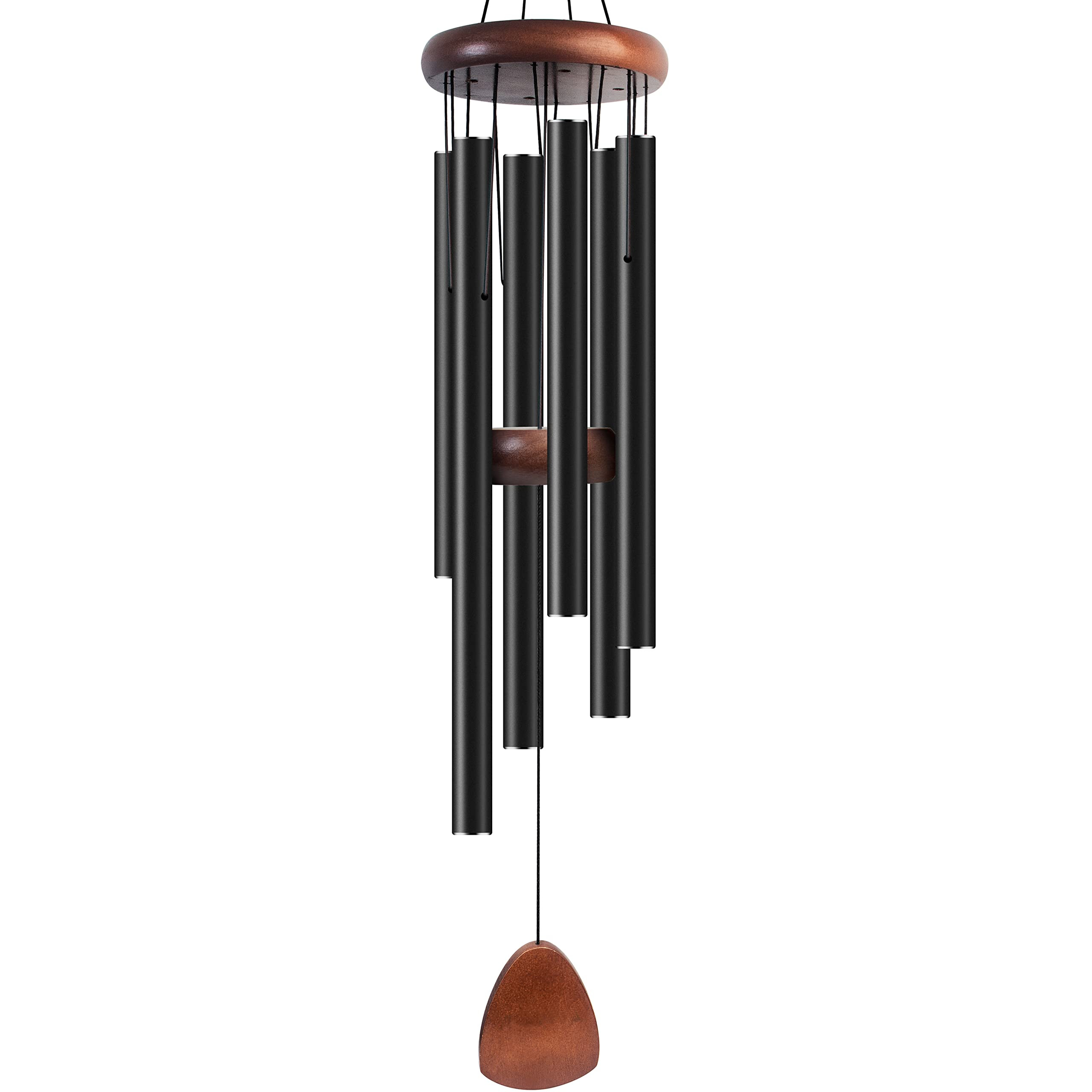 Amazon.com : Bursvik Large Aluminium Wind Chimes 37" to Create a Zen Atmosphere Suitable for Outdoor, Garden, Patio Decoration. Classic Black Wind Chime with Wind Catcher Suitable as A Gift for Mom Neighbor Unisex : Patio, Lawn & Garden | Amazon (US)