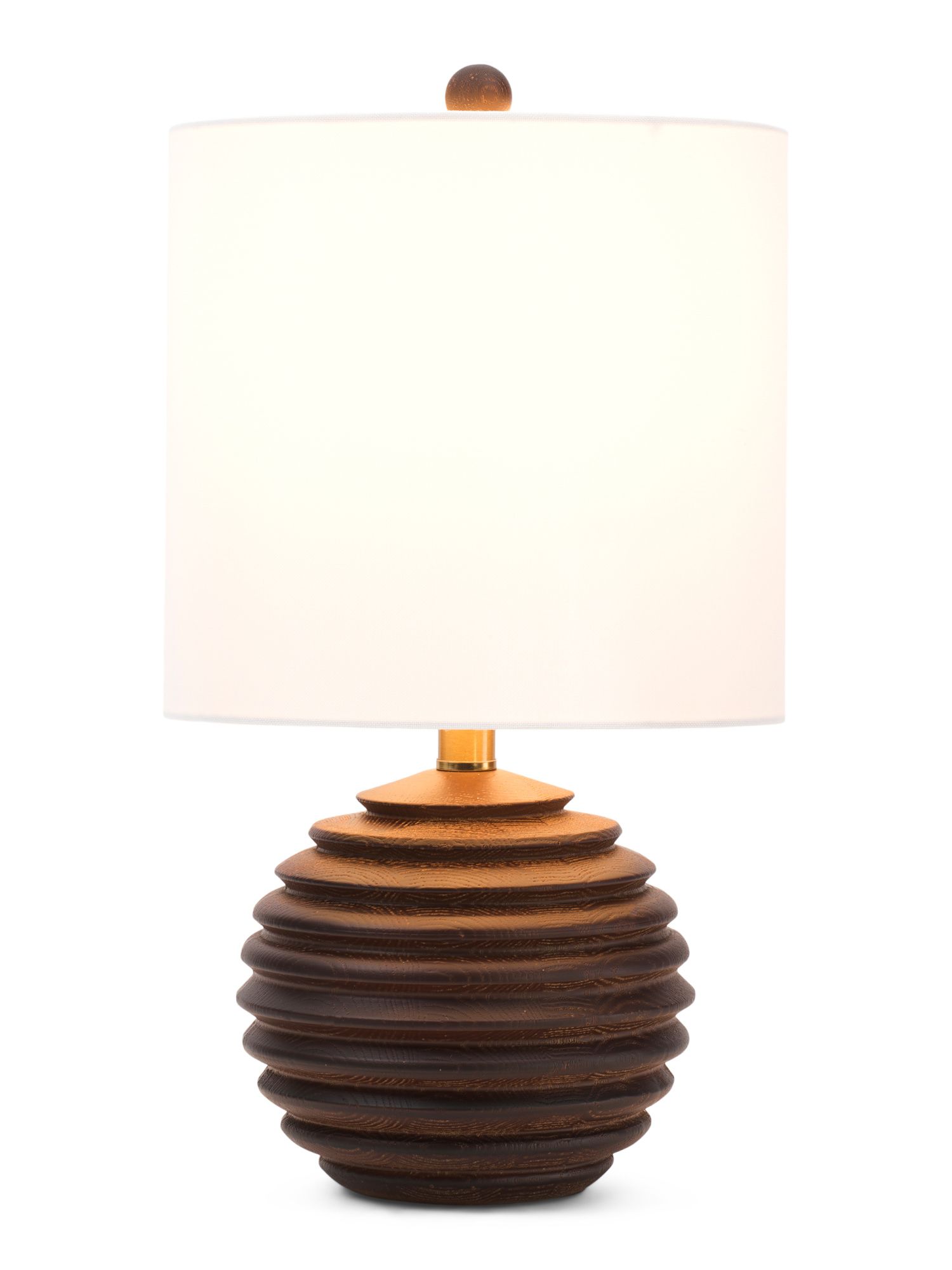 19in Textured Mid Century Wood Table Lamp | Marshalls