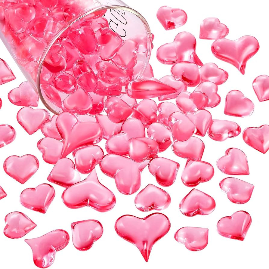 Bememo Acrylic Heart 1.1 LB Plastic Gems Valentine's Day Table Scatter Decoration Multi-Styles De... | Amazon (US)