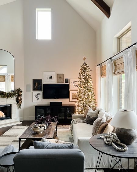 Neutral and natural Christmas decor in our living room with a slim Christmas tree, perfect for tucking into a corner.

#LTKhome #LTKSeasonal #LTKHoliday