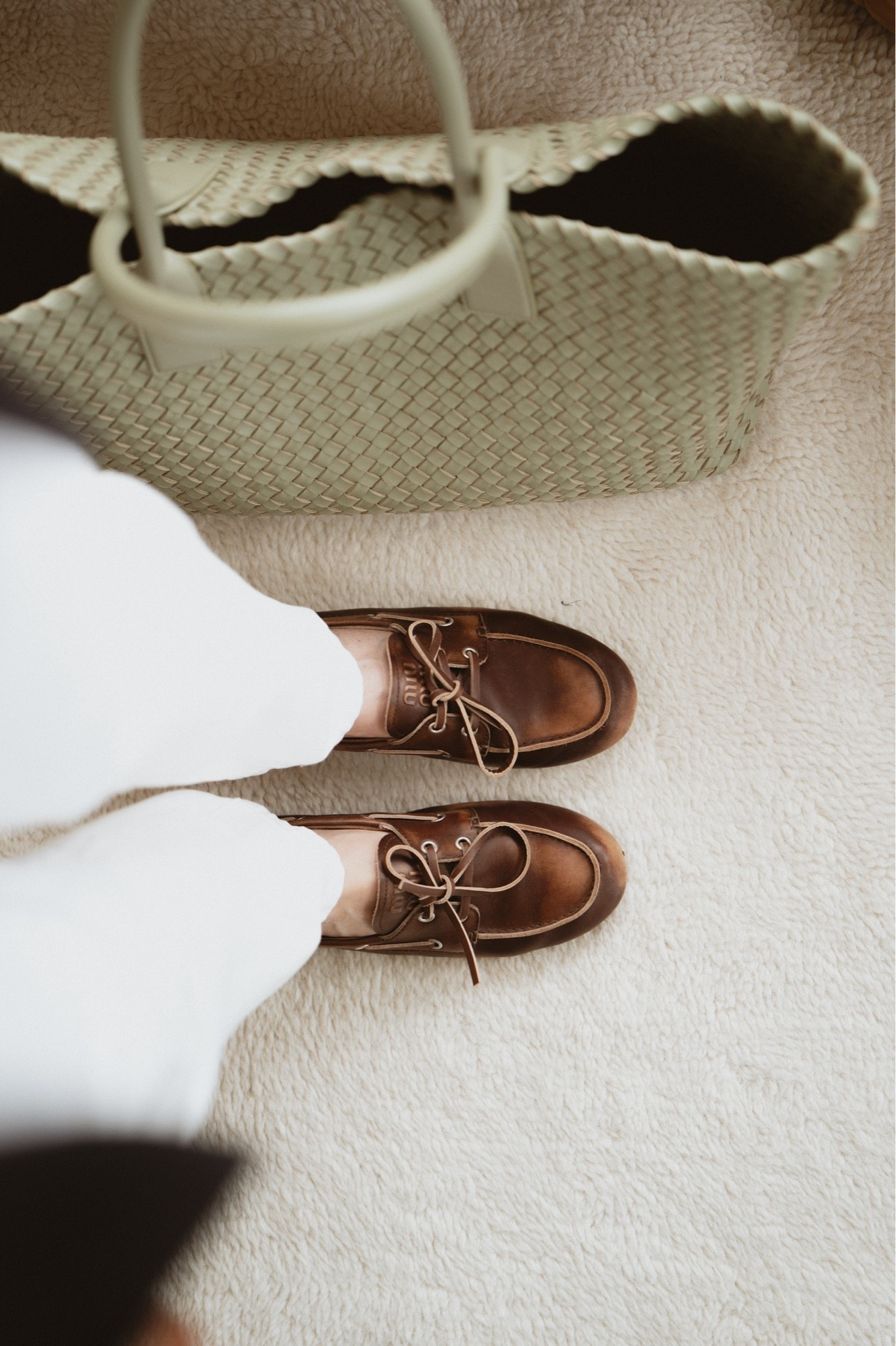 Boat shoes + woven tote
Bag: Bottega Veneta Veneta Cabat tote 
Shoes: Miu Miu boat shoes

#LTKSaleAlert #LTKSeasonal #LTKootd