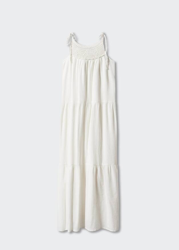 Long crochet panel dress -  Women | Mango USA | MANGO (US)
