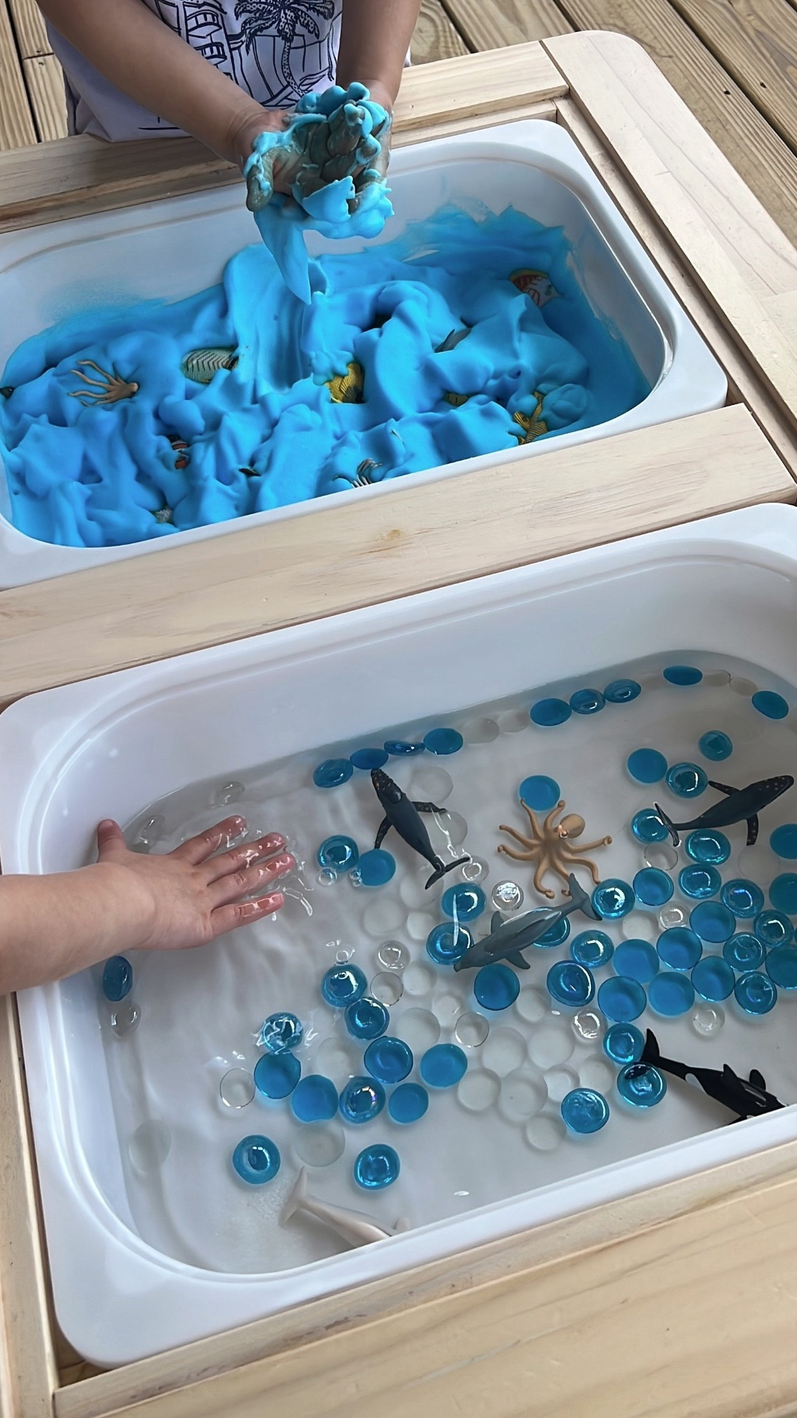 sea foam sensory play 💙☁️🫧

#LTKKids #LTKSeasonal #LTKFamily