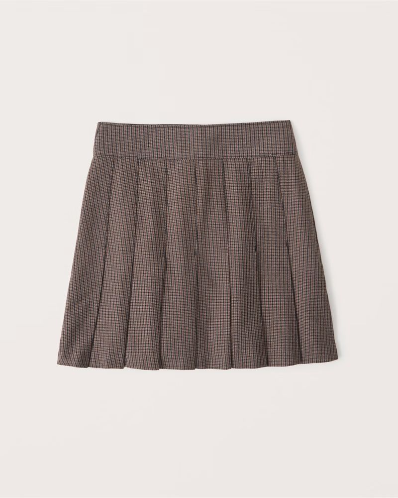 Plaid Pleated Mini Skirt | Abercrombie & Fitch (US)