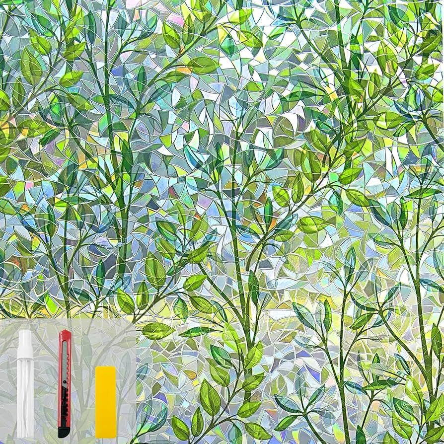 Window Privacy Film Stain Glass Window Film Rainbow Window Film Window clings Non-Adhesive Reusab... | Amazon (US)