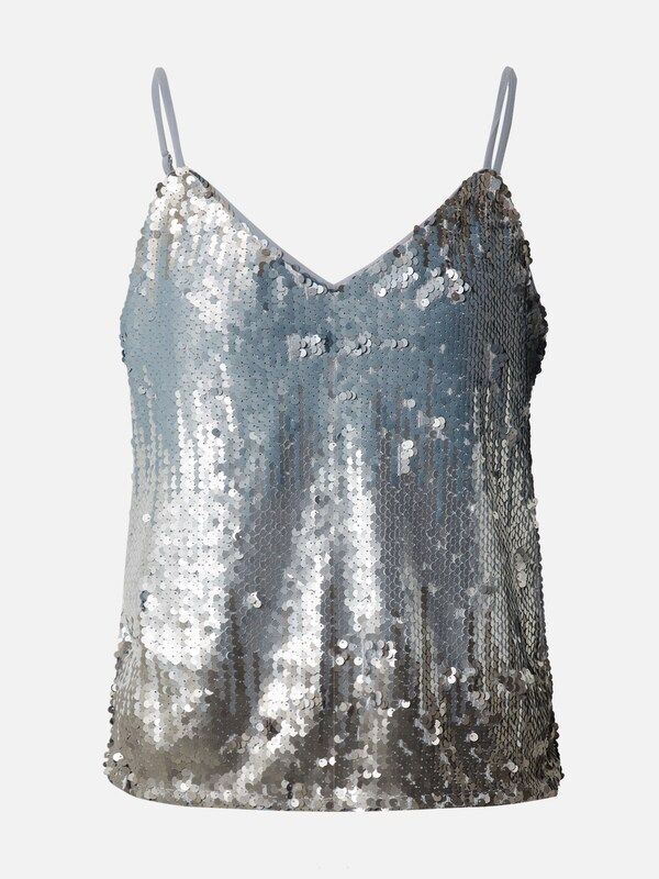 ONLY Top 'ONLJOY S/L SEQUINS TOP JRS' in silber | ABOUT YOU (DE)