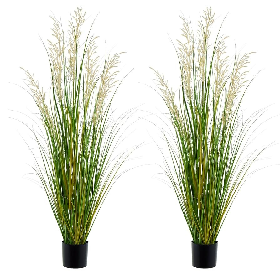 Artificial Plant 47in Tall 2pk Grass, Onion Grass Artificial Greenery Floor Plants Faux Pampas Gr... | Amazon (US)