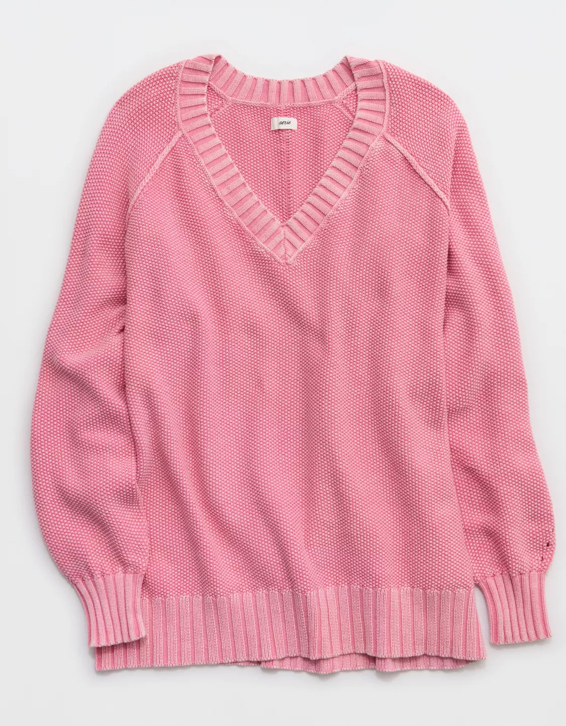 Aerie Vintage Cotton V Neck Sweater | Aerie