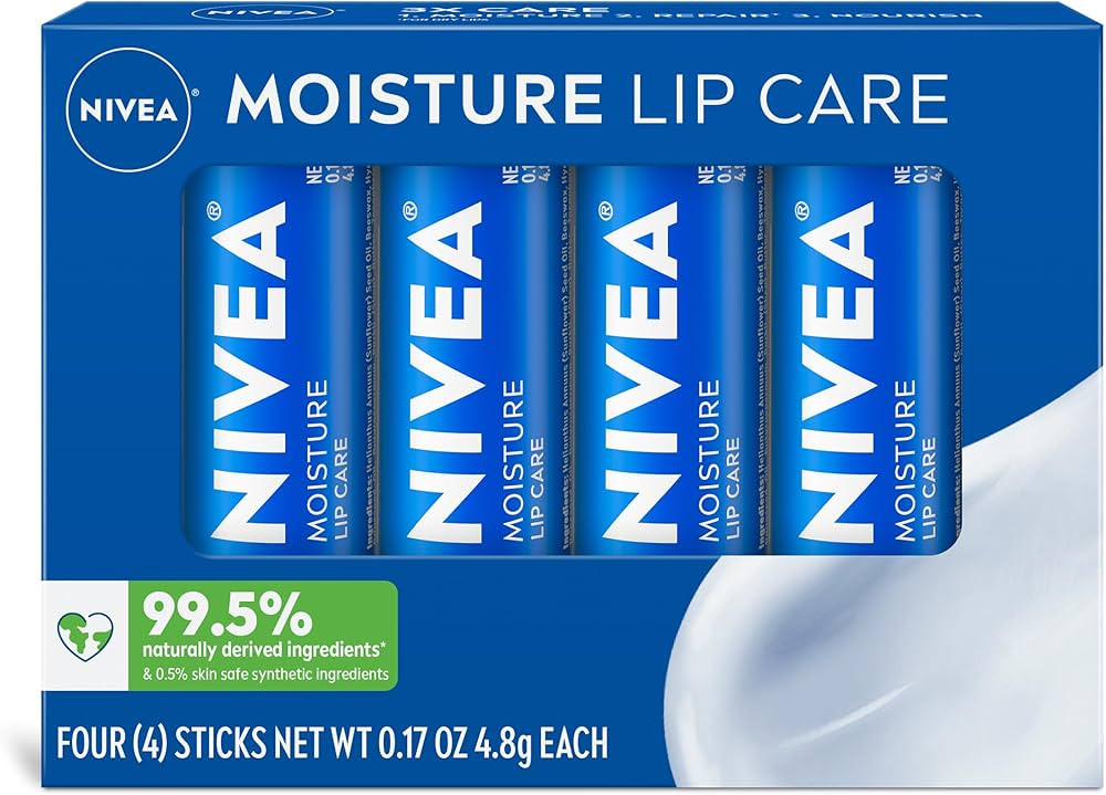 NIVEA Moisture Lip Care, Hydrating Lip Balm with Shea Butter, Nourishing Oils and Vitamin C & E, ... | Amazon (US)