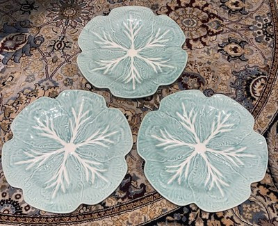 EXTREMELEY RARE Aqua Bordallo Pinheiro Cabbage 12" Dinnerware Set Of 3 | eBay | eBay US