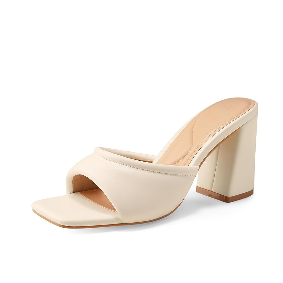 Arromic Women's Square Open Toe Heels Sandals Comfortable Block Chunky Heeled Sandals Slip on Hee... | Amazon (US)