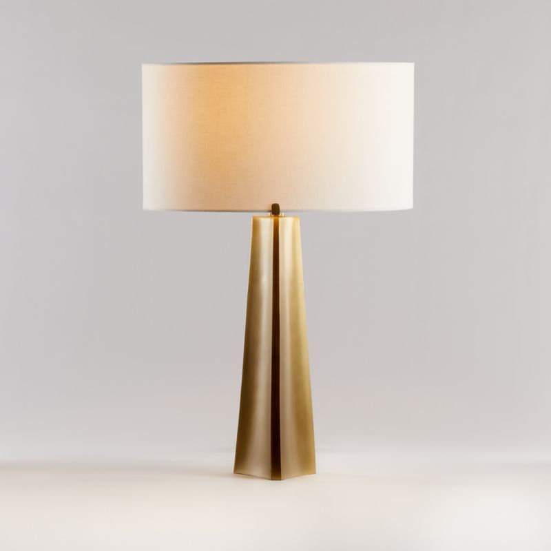 Isla Brass Triangle Table Lamp + Reviews | Crate & Barrel | Crate & Barrel