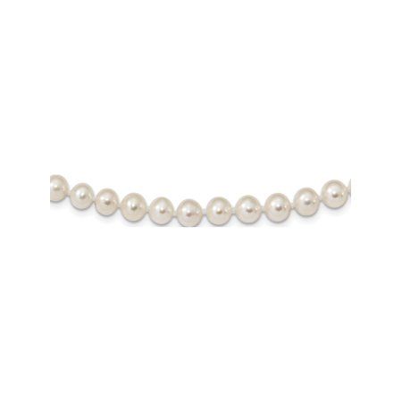 925 Sterling Silver Rhodium 6-7mm White Freshwater Cultured Pearl Necklace | Walmart (US)