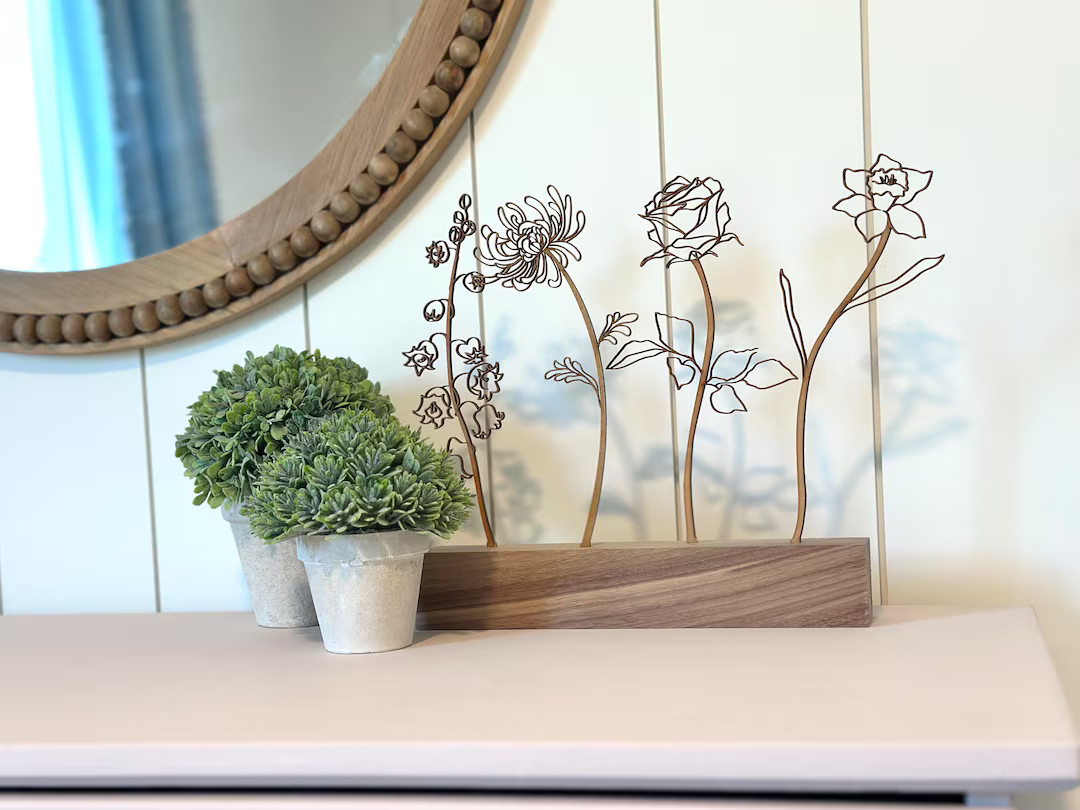 Wood Birth Flower Garden Gifts for Mom Custom Wood Gifts - Etsy | Etsy (US)