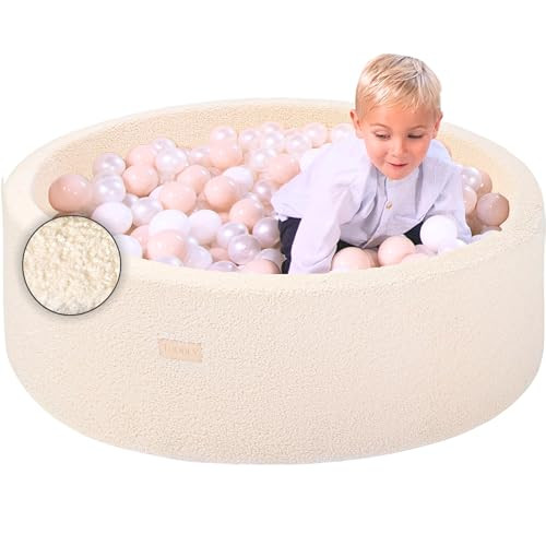 Beige Teddy Fleece Ball Pit for Toddlers and Babies - 35.5 in Soft Foam Baby Ball Pit - Durable Ball Pit for Babies for Toddlers - Foam Ball Pit for Toddlers Balls NOT Included | Amazon (US)