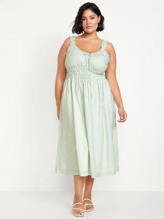Waist-Defined Ruffled Midi Dress | Old Navy (US)
