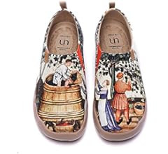 UIN Women's Slip On Sneakers Casual Loafers Knitted Art Painted Comfort Soft Walking Shoes | Amazon (US)