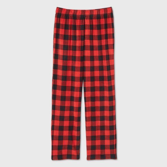 Men's Holiday Buffalo Plaid Fleece Matching Family Pajama Pants - Wondershop™ Red | Target