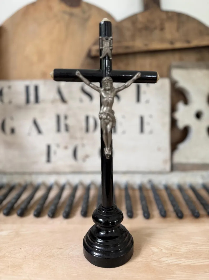 Antique French Standing Crucifix Vintage French Crucifix Vintage Cross Vintage Crucifix Vintage C... | Etsy (US)