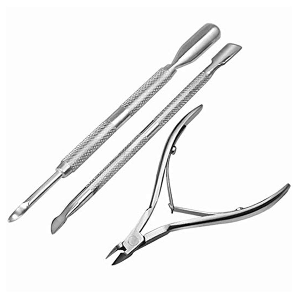 3 Pcs Nail Cuticle Nipper Pedicure Clipper Manicure Tool Set Nail Spoon Pusher Trimmer Kit for Fi... | Walmart (US)