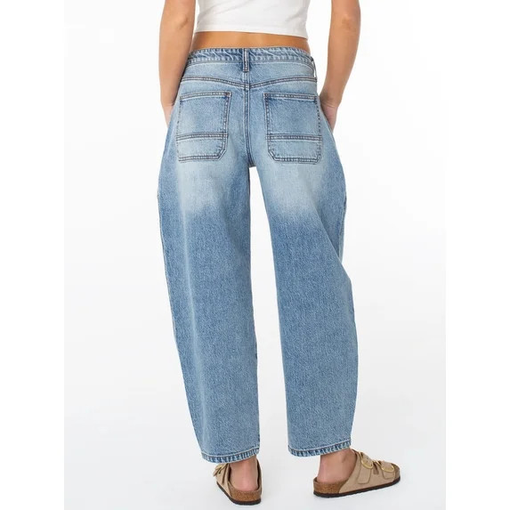 Celebrity Pink Women's Mid Rise Utility Barrel Jeans, Sizes 1-21 | Walmart (US)