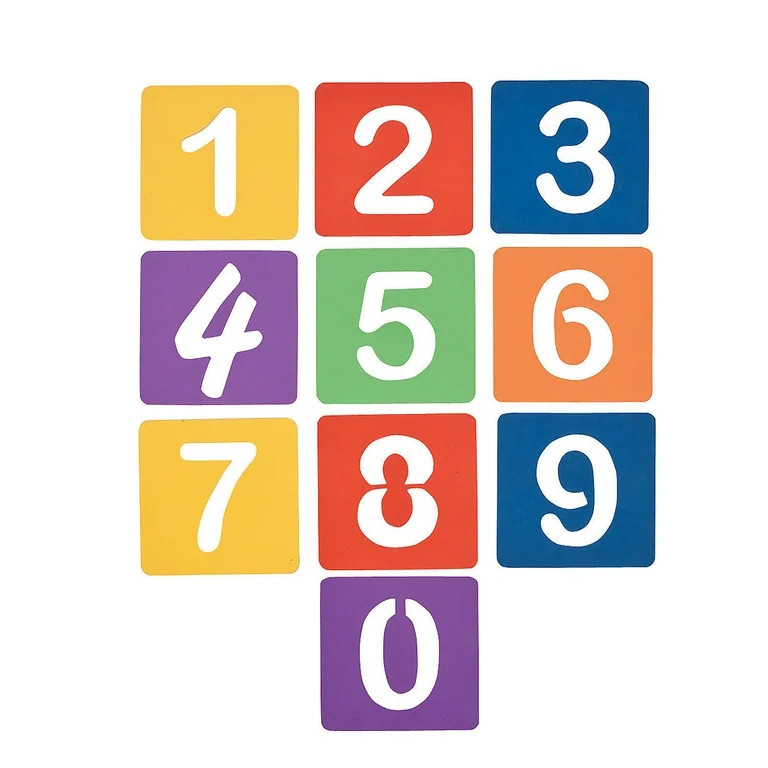 Sidewalk Chalk Number Stencils, Stationery, Summer, 10 Pieces | Walmart (US)