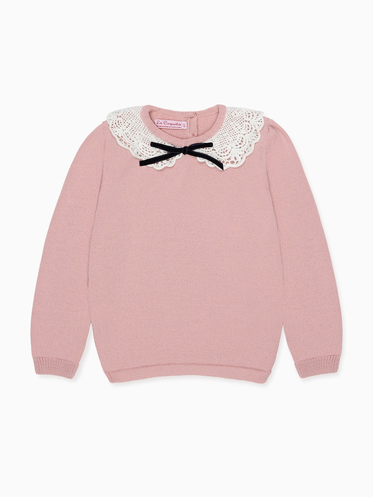 Dusty Pink Blanca Merino Girl Jumper | La Coqueta (US)