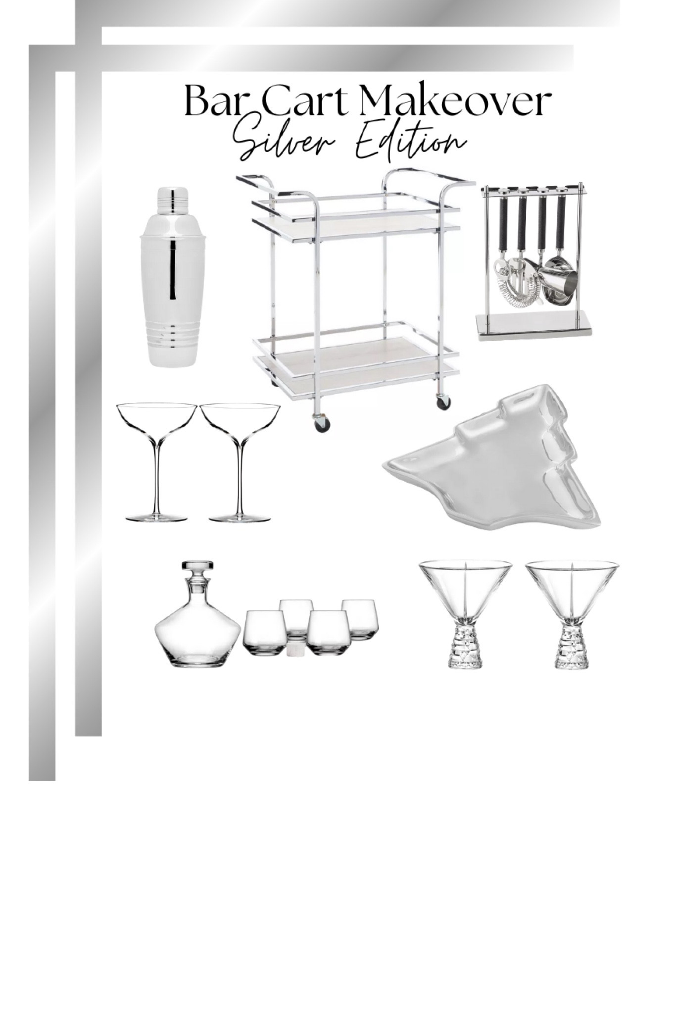 Revitalize your space with a stunning silver makeover, available at the LTK shop. Elevate your decor with timeless elegance, turning your home into a sophisticated haven. Explore our curated collection for silver accents that add a touch of glamour to every room, creating a space that exudes refined style and modern charm.

#LTKhome #LTKGiftGuide #LTKparties