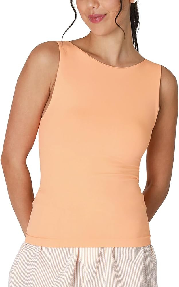 NIKIBIKI Women Seamless Clean Line Boat Neck Tank Top, Made in U.S.A, One Size | Amazon (US)