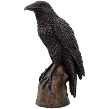 Black Raven Bird on Stump Statue Cold Cast Resin Figurine | Amazon (US)