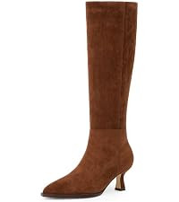 Knee High Boots for Women Kitten Heel Boots | Tall Boots Low Heel, Stiletto Pointed Toe Heeled Fa... | Amazon (US)