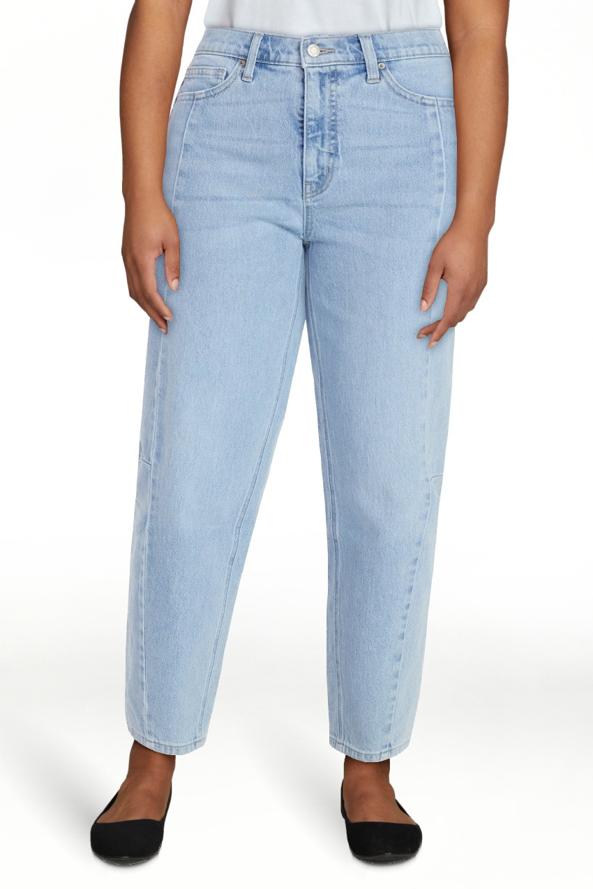 Time and Tru Women's High Rise Barrel Jeans, 28" Inseam, Sizes 0-20 | Walmart (US)
