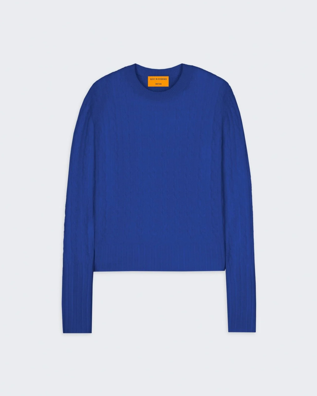 Cable Shrunken Crew - Cobalt | Guest In Residence