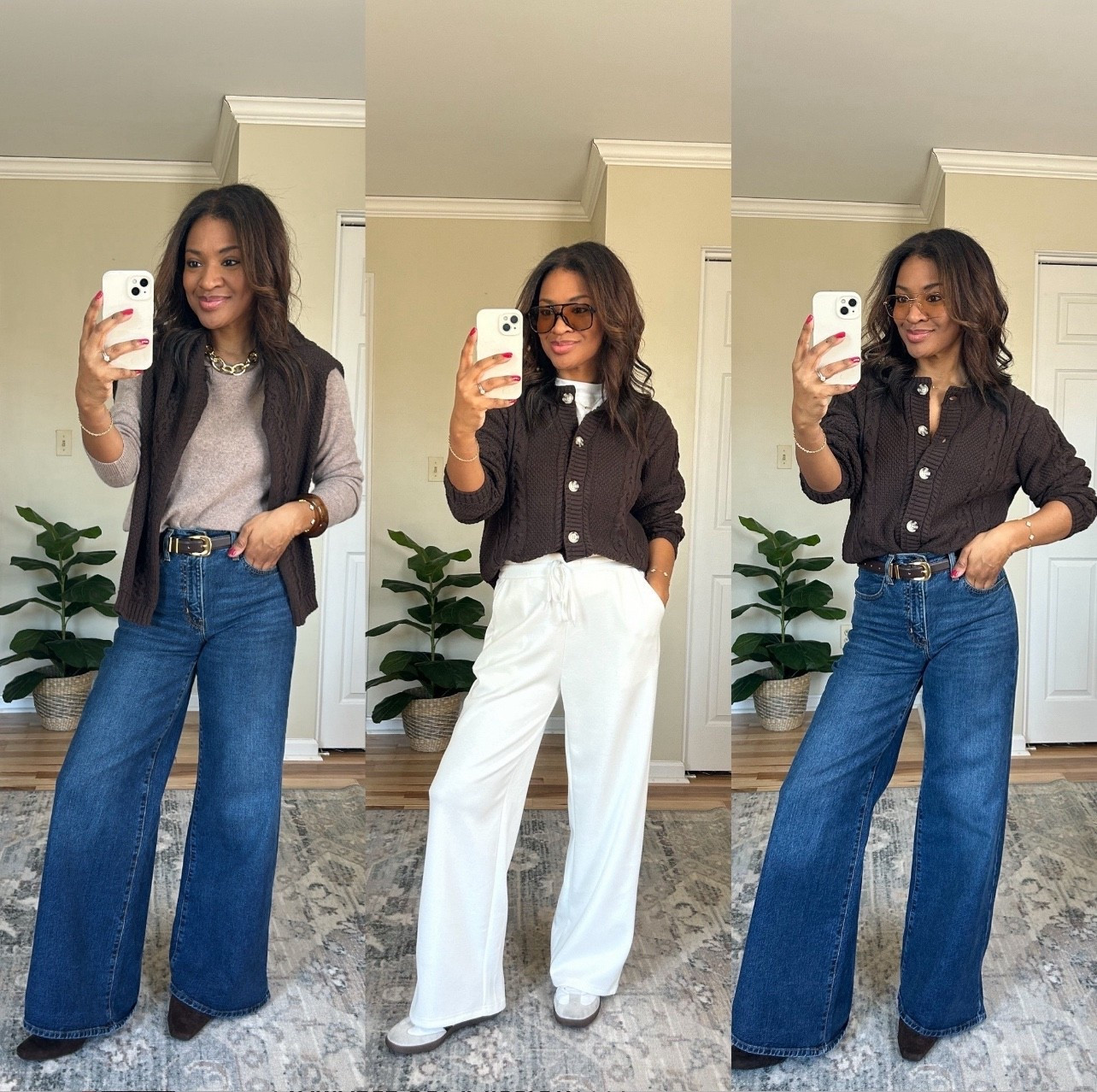 Wearing a size small in the cardigan and size 27 in the jeans 

 #ltkfindsunder50 #ltkover40 #ltkfindsunder100