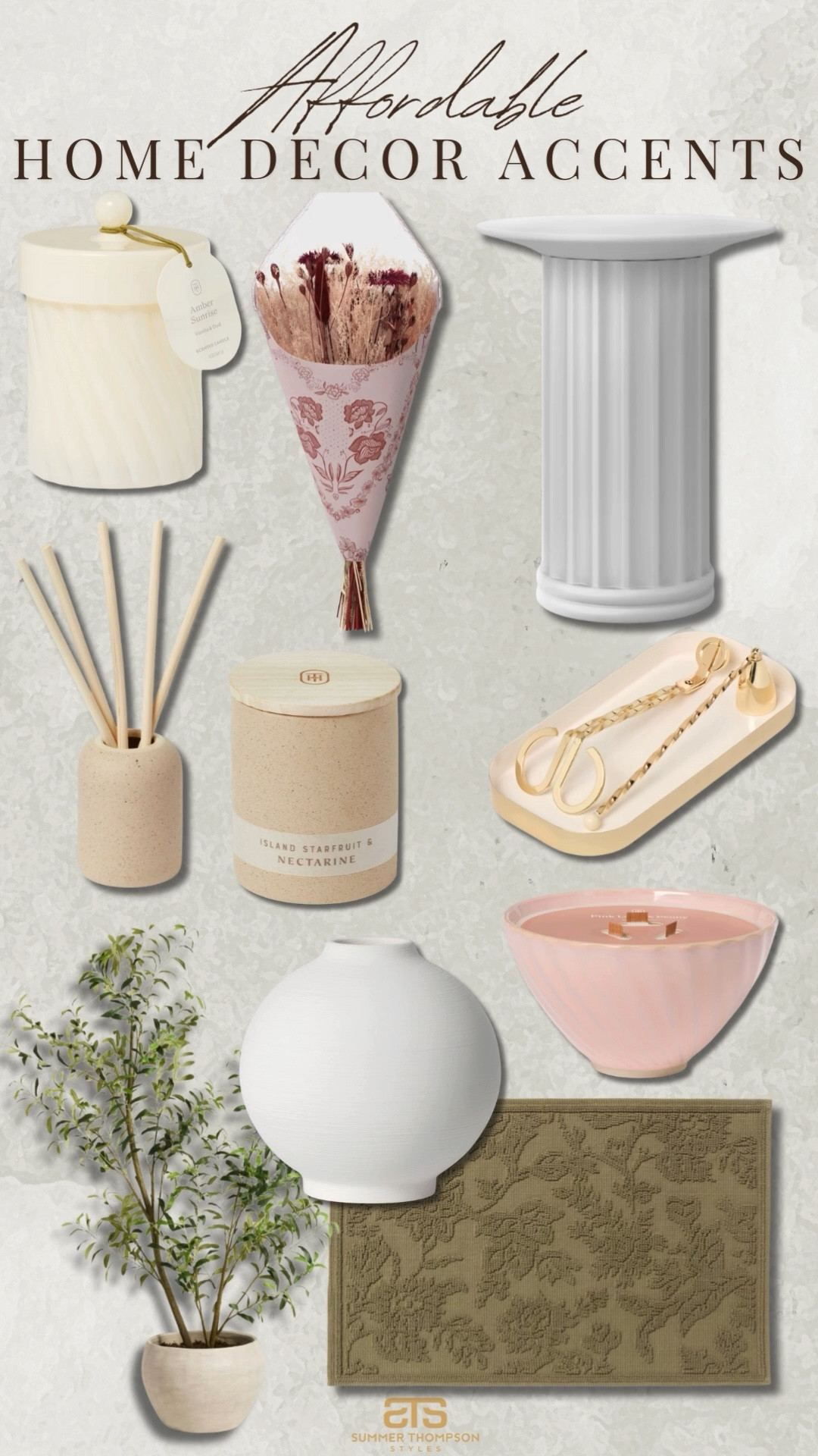 Love to take a simple decor accent and refresh a space or give it a fresh look! 

Candles dried florals end table accent table home fragrance reed diffuser candle tools faux plant faux greenery vase rug 

#LTKSeasonal #LTKHome #LTKFindsUnder100