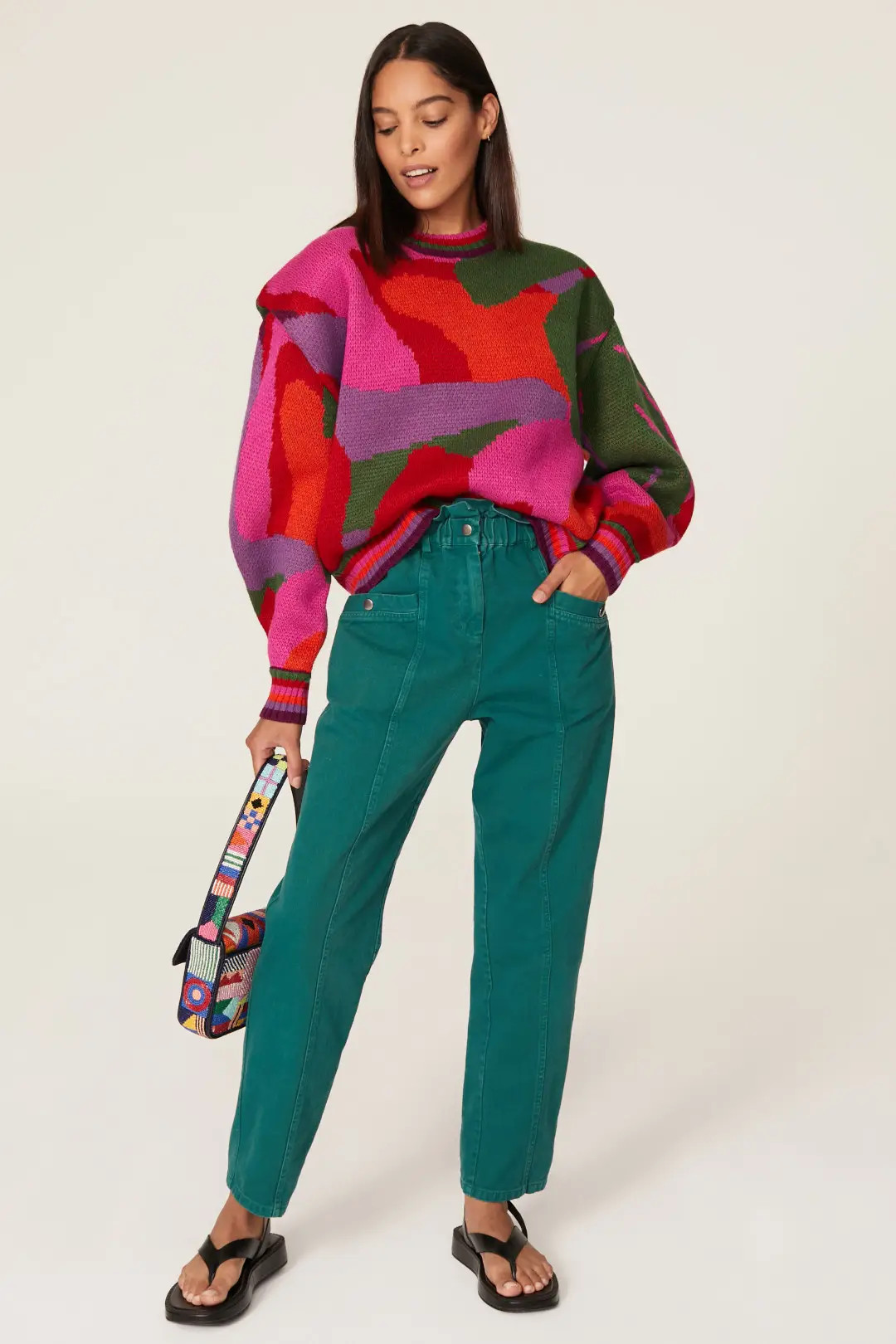 Abstract Scarf Sweater | Rent the Runway