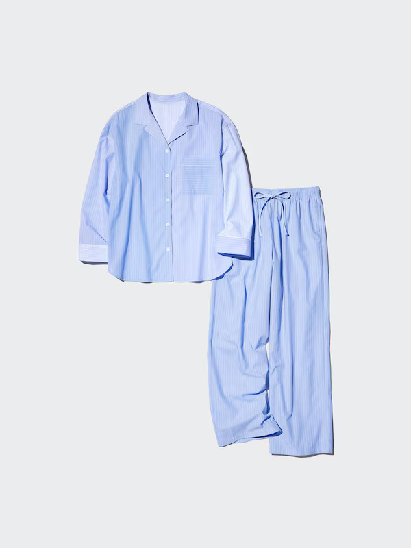 Cotton Pyjamas (Patterned, Long Sleeve) | UNIQLO (UK)
