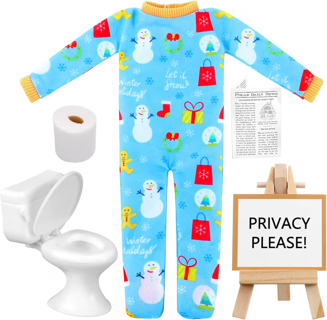 Outus 6 Pcs Christmas Doll Accessories Christmas Newspaper and Toilet Set, Pajamas Newspaper Disp... | Amazon (US)