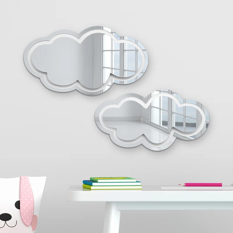 Mirrored Clouds 2- Piece Set 3D Wall Decor (Set of 2) | Wayfair North America