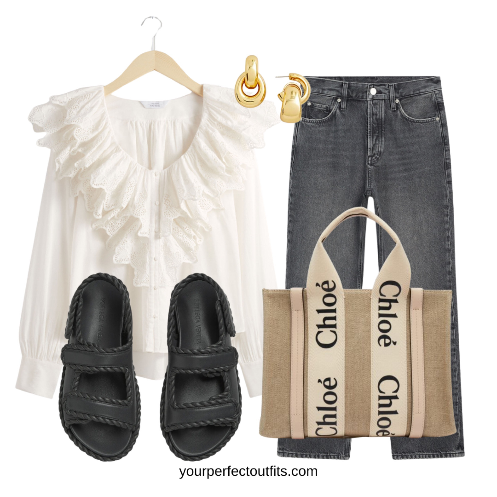 Casual spring look with a ruffle white blouse 
Chic and elegant workwear 

#LTKxMadewell #LTKfindsunder100 #LTKworkwear