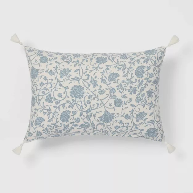 Floral Printed Reversible Lumbar Throw Pillow - Threshold™ | Target