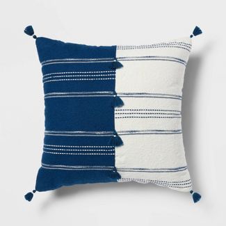 Woven Pieced Striped Square Throw Pillow - Threshold™ | Target