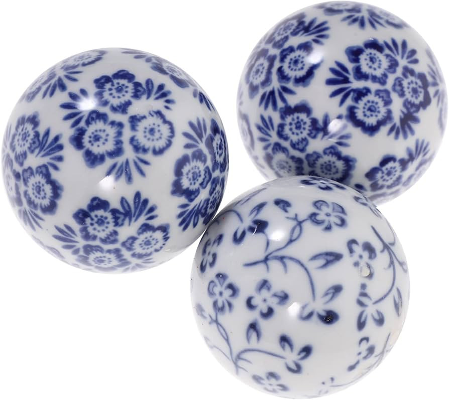 Decorative Porcelain Balls, Floating Ceramic Balls, European and American Blue and White Pastel W... | Amazon (US)